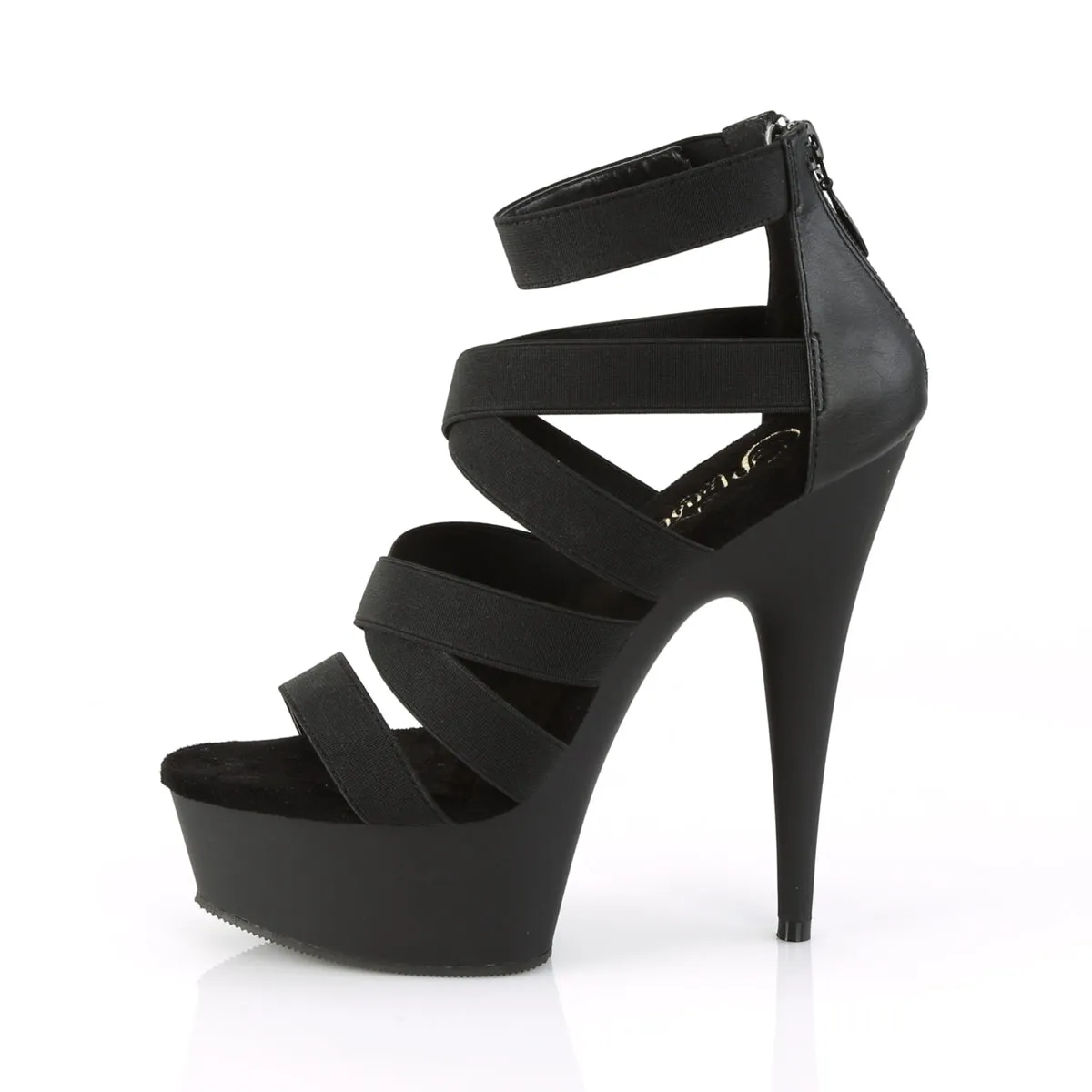 Criss Cross Elastic Strap Sandal 6-Inch Heel DELIGHT-659