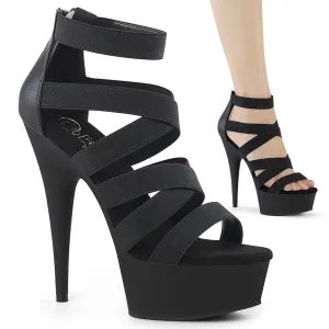 Criss Cross Elastic Strap Sandal 6-Inch Heel DELIGHT-659