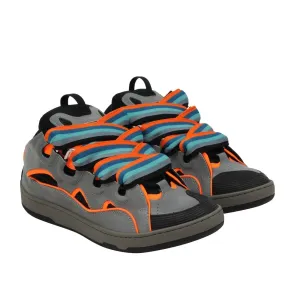 Curb Grey Orange Reflective Wide Skate Sneakers