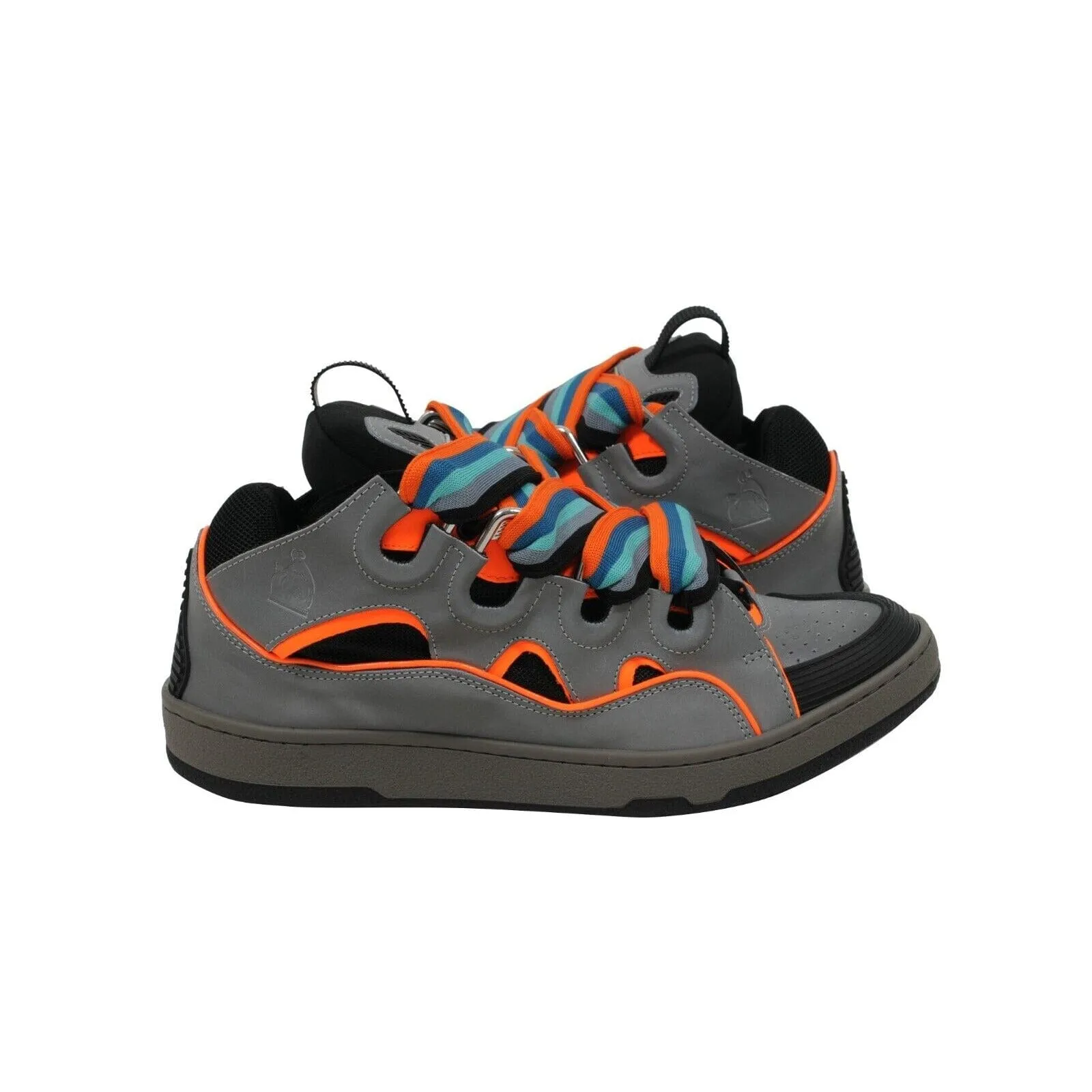 Curb Grey Orange Reflective Wide Skate Sneakers
