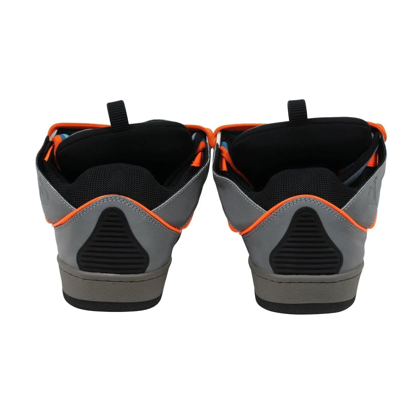 Curb Grey Orange Reflective Wide Skate Sneakers