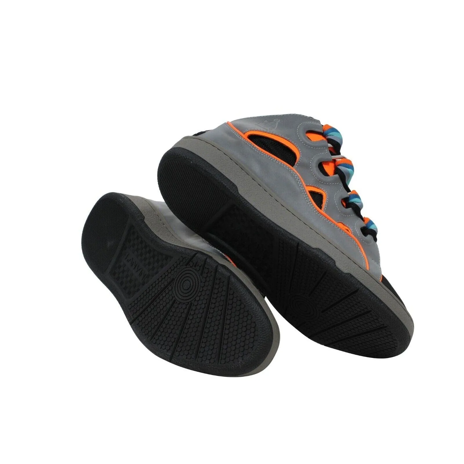 Curb Grey Orange Reflective Wide Skate Sneakers