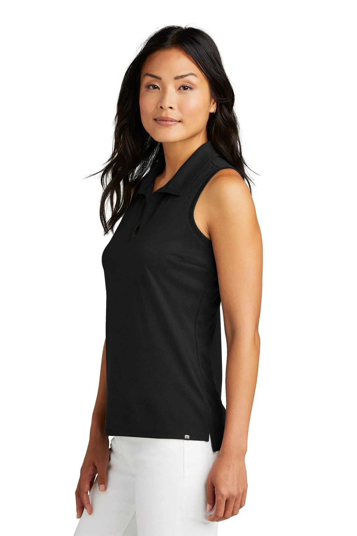 Custom TravisMathew Ladies Coto Performance Sleeveless Polo TM1WX001 Black