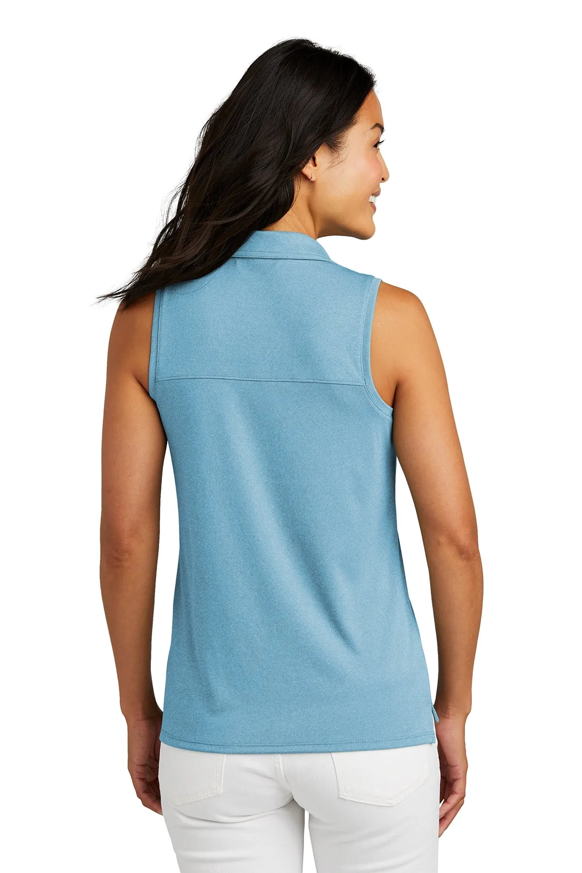 Custom TravisMathew Ladies Coto Performance Sleeveless Polo TM1WX001 Brilliant Blue Heather
