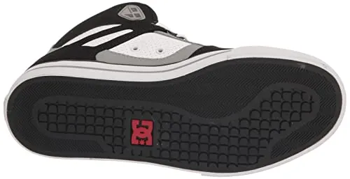 DC Men's Pure High Top Wc Skate Shoes Casual Sneakers, Black/White/RED, 10.5