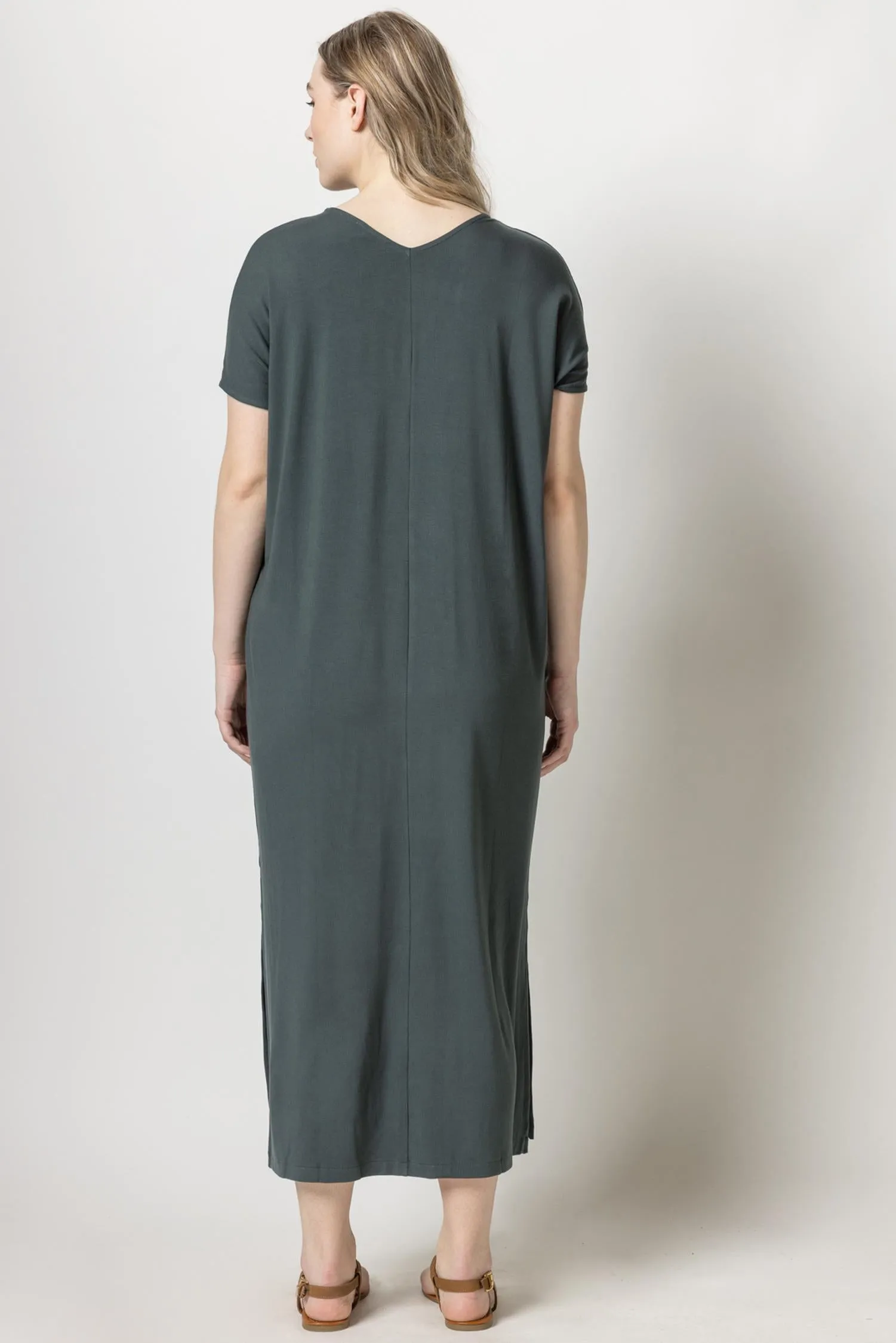 Double V-Neck Maxi Dress