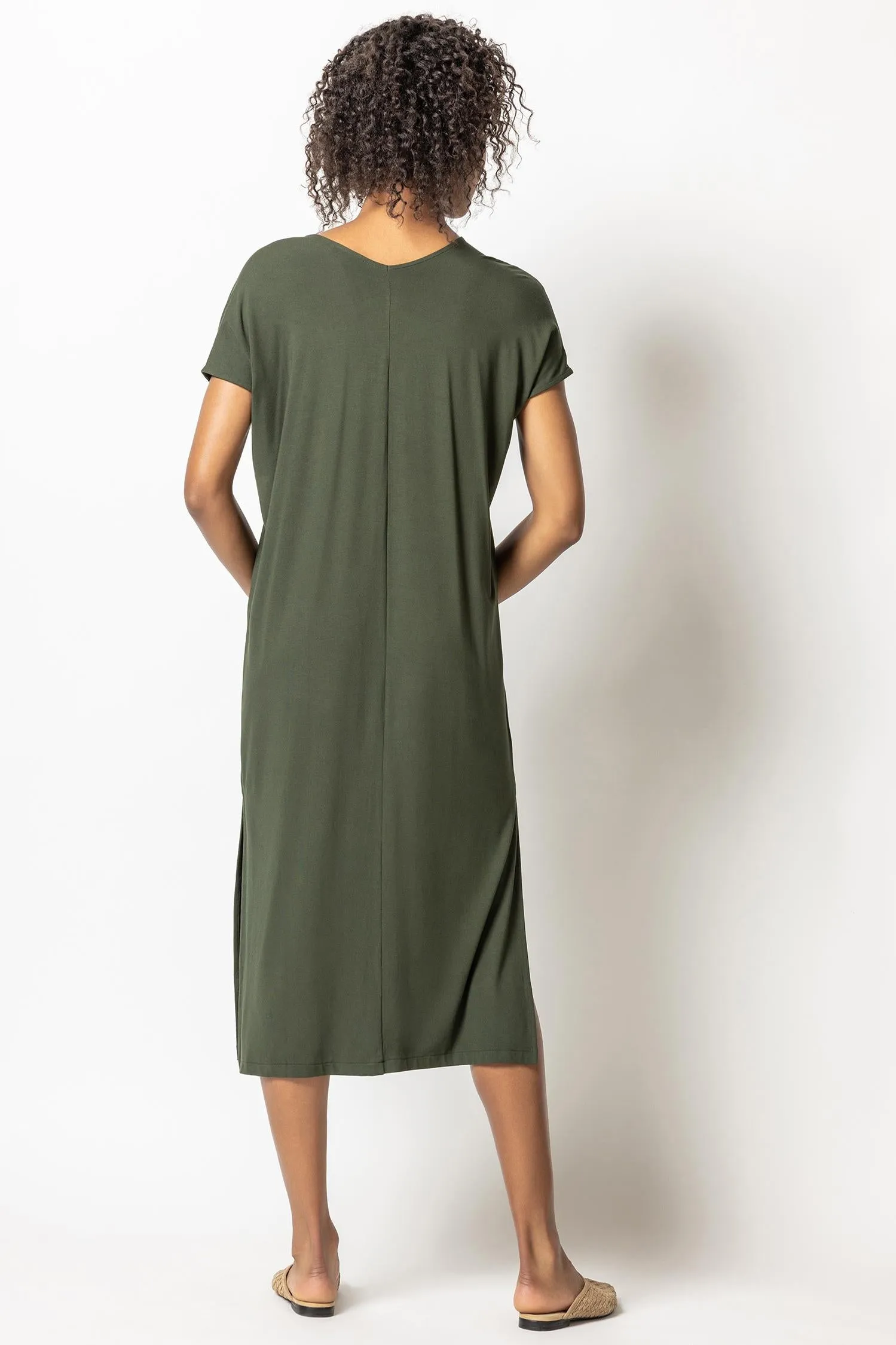 Double V-Neck Maxi Dress