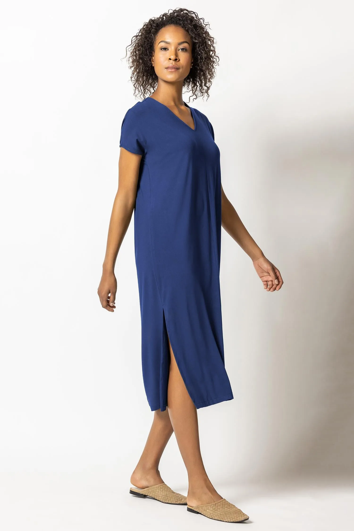 Double V-Neck Maxi Dress