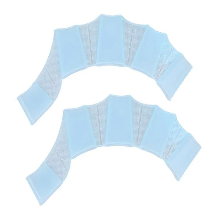 Finger Flexible Silicone Swimming Gloves (Large Size)(Blue)