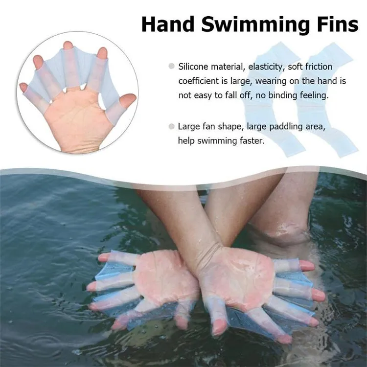 Finger Flexible Silicone Swimming Gloves (Samll Size)(Green)
