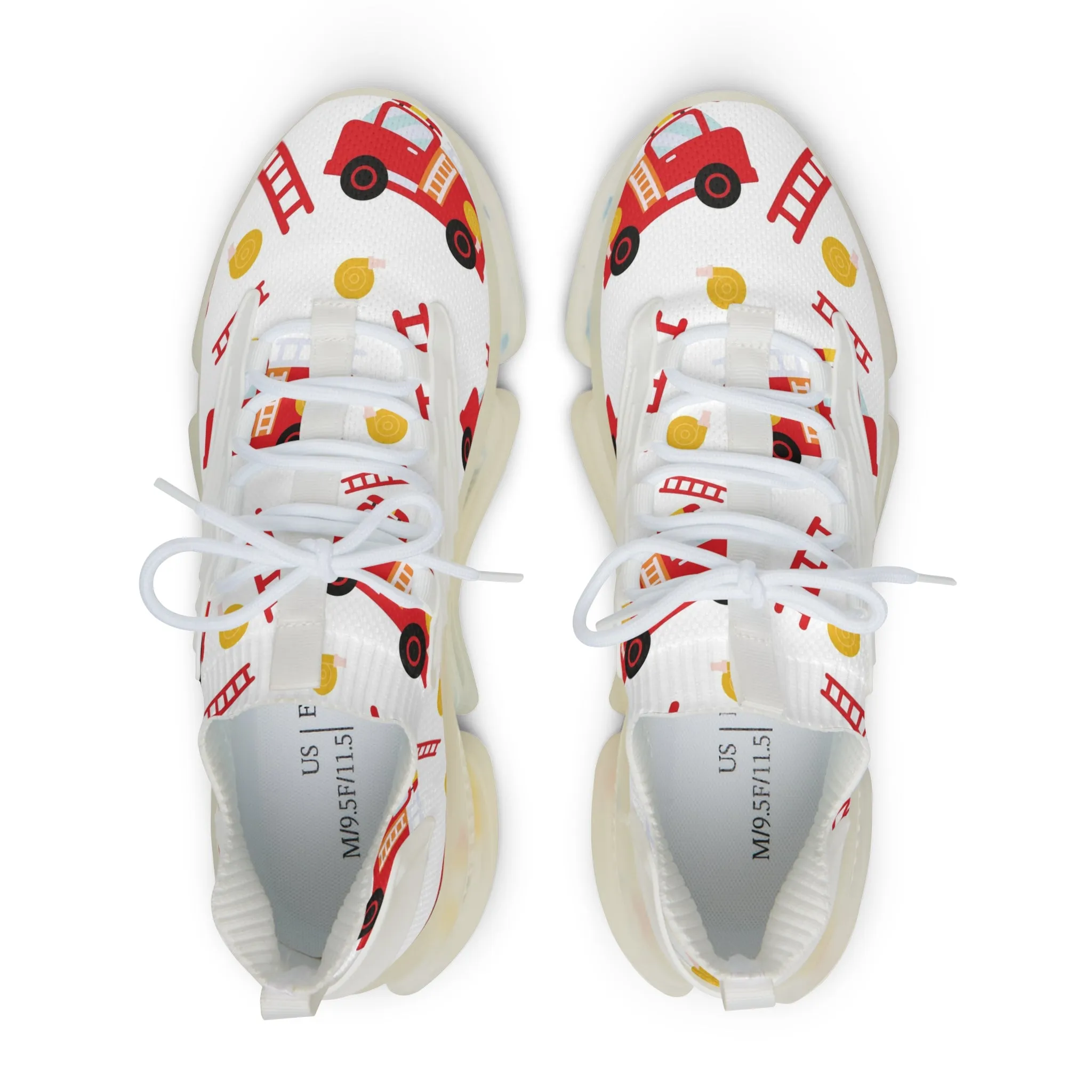 Fire Truck Men's Mesh Sneakers