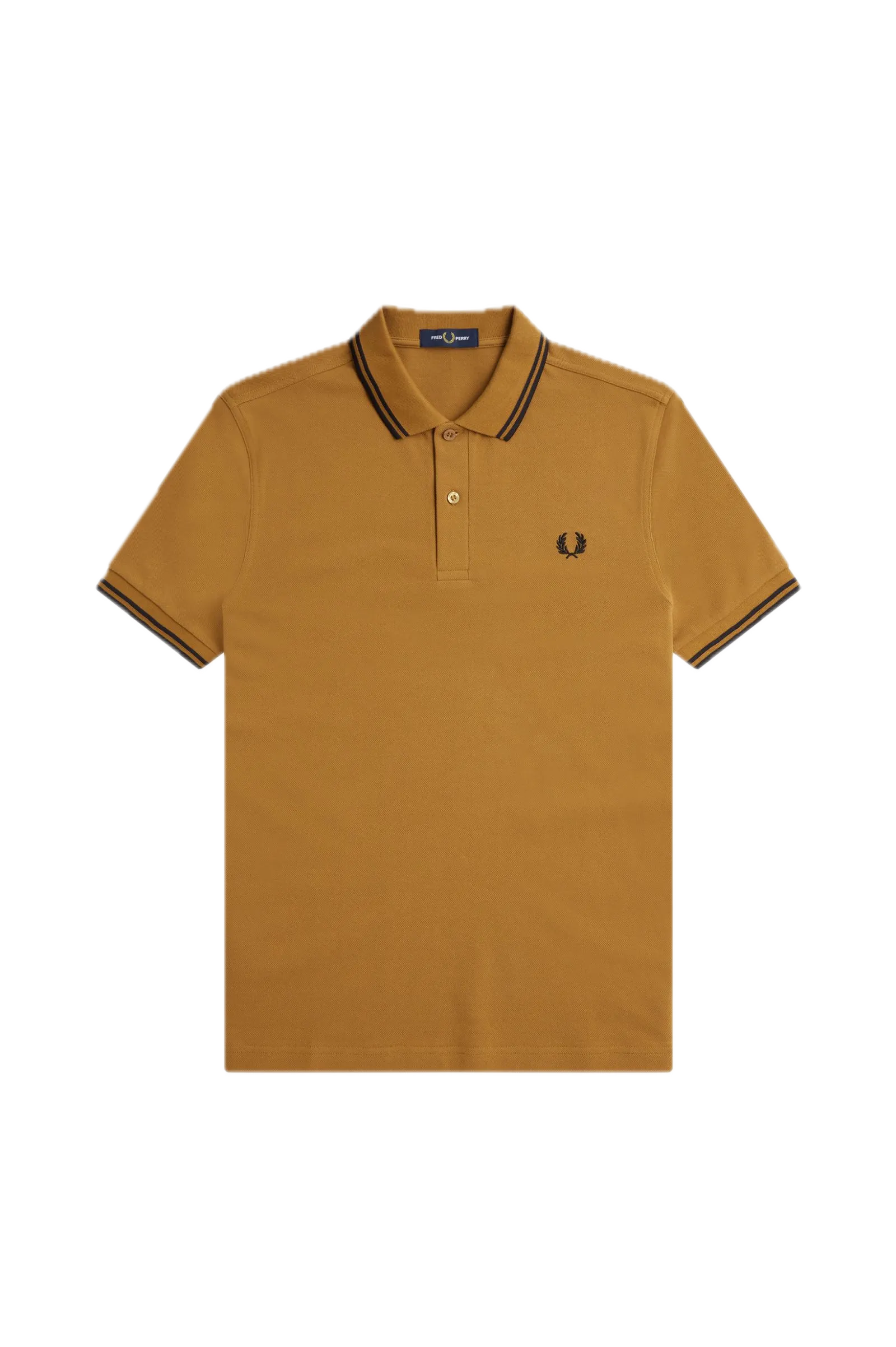 Fred Perry Dark Caramel Polo with Black Twin Tipping