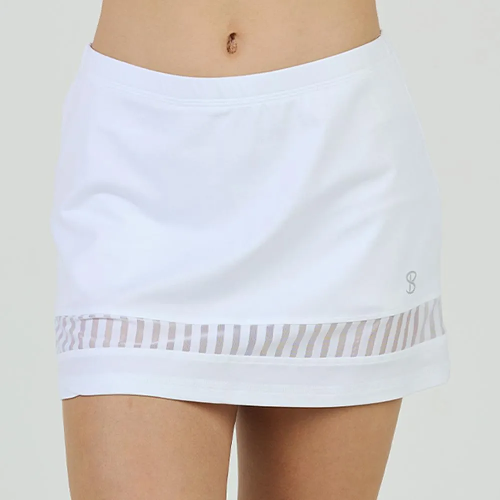Girls` Olympic Club Tennis Skort Stripe Mesh
