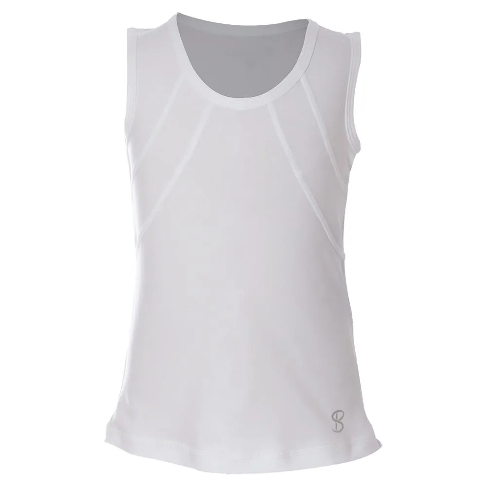 Girls` UV Colors Tennis Tank White