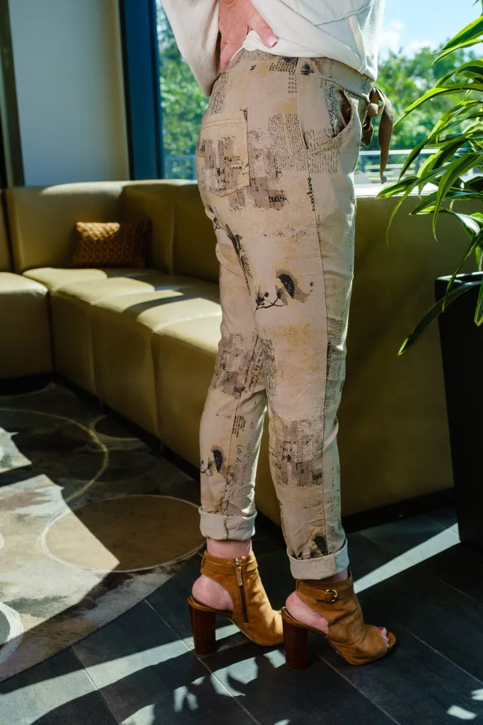 Harmony C'est La Vie Stretch Tie Waist Pant (PL177)