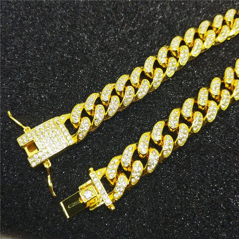 Hip Hop Mens Tennis Cuban Chain Bracelet