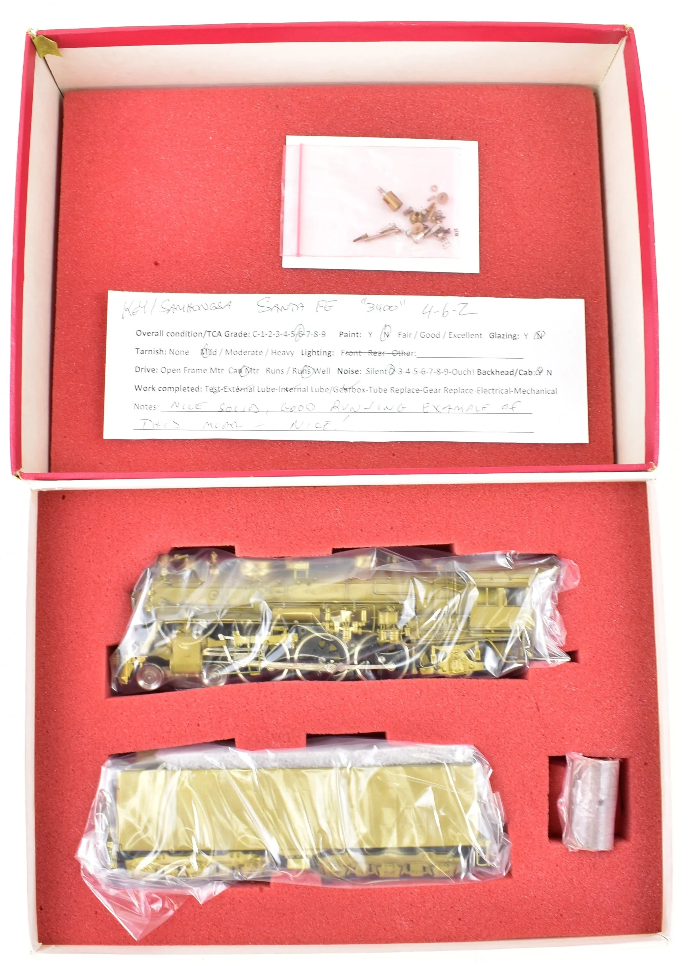 HO Brass Key Imports ATSF - Santa Fe 3400 4-6-2 Pacific with Box Poks Drivers
