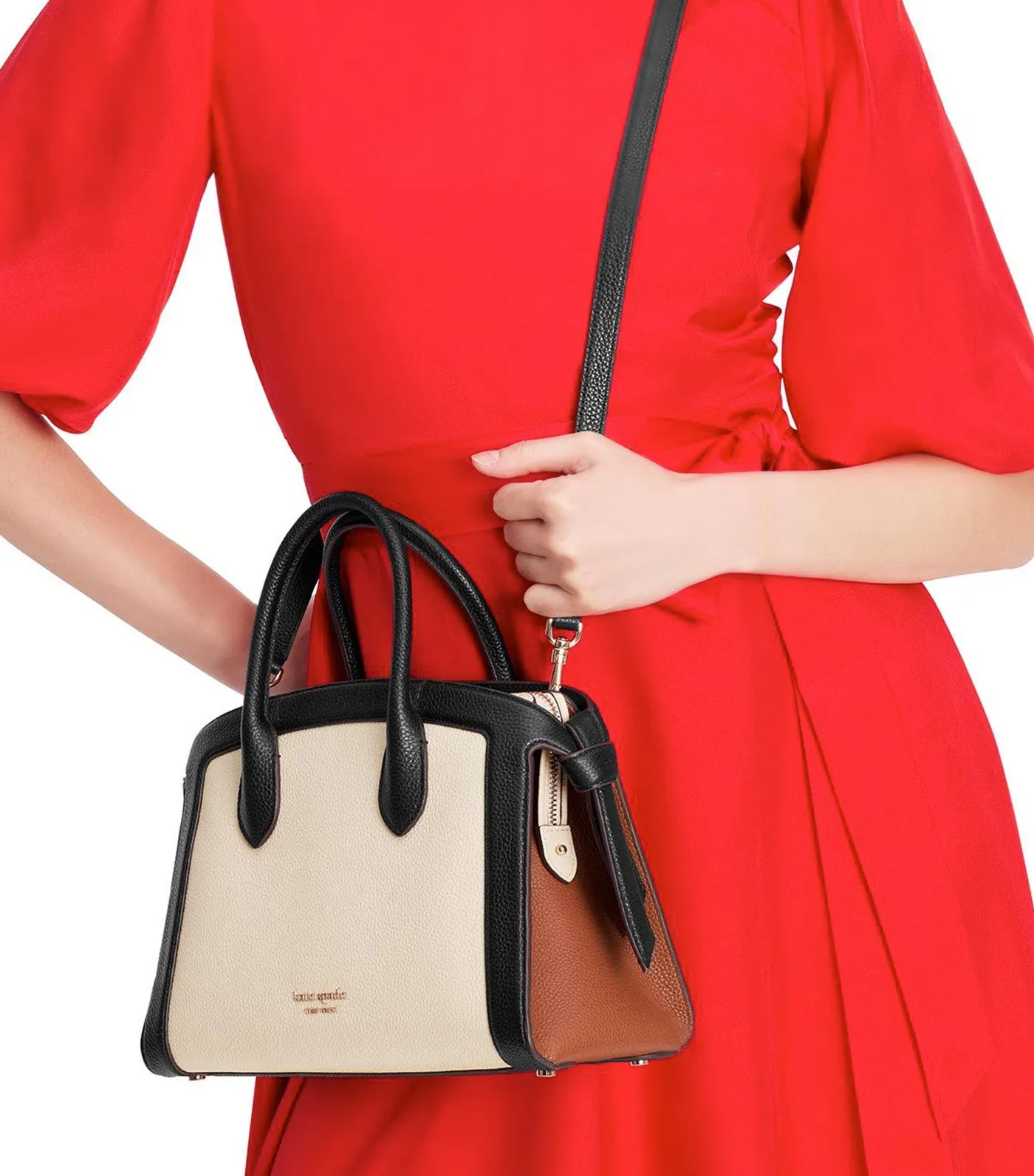 Knott Colorblocked Medium Zip-top Satchel Allspice Cake Multi