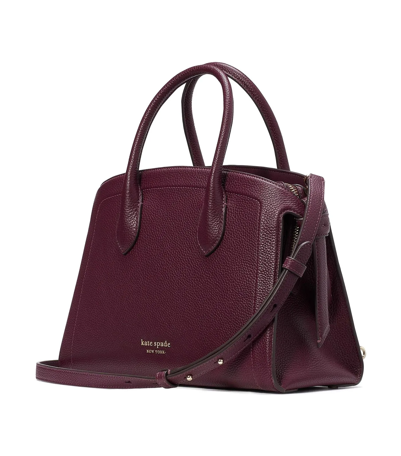 Knott Medium Zip-Top Satchel Deep Cherry