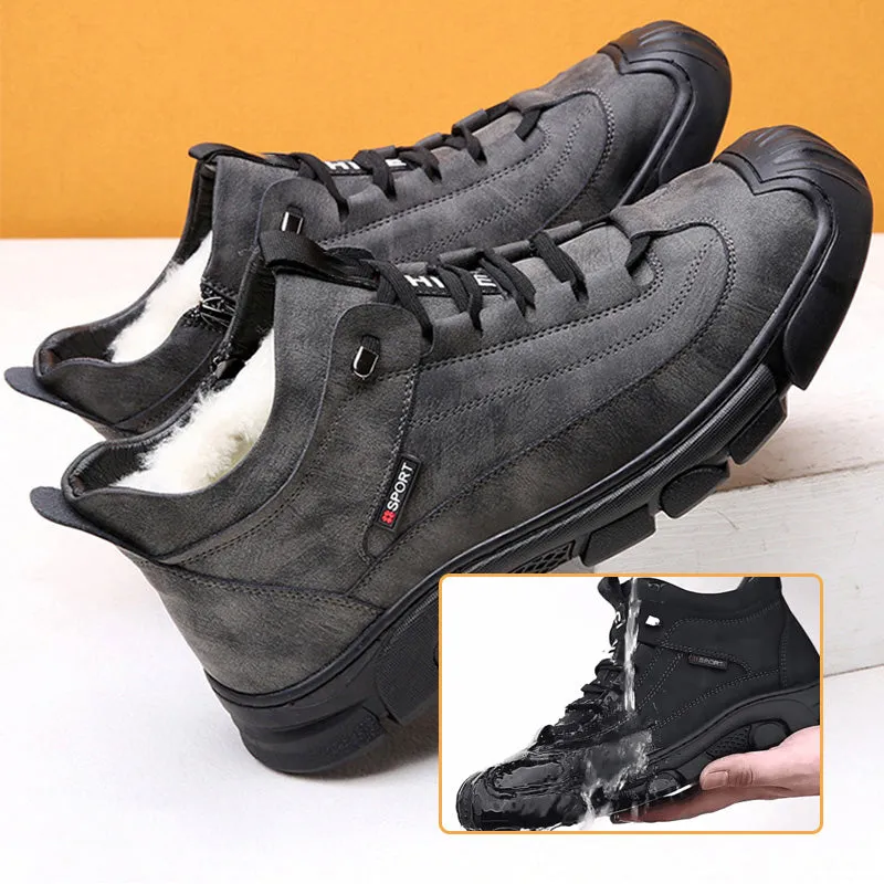 🔥Last Day Sale 50% OFF🎁Men's Faux Wool Lining Leather Sneaker