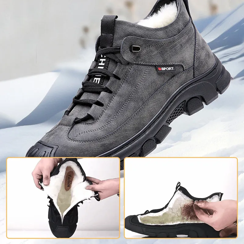 🔥Last Day Sale 50% OFF🎁Men's Faux Wool Lining Leather Sneaker