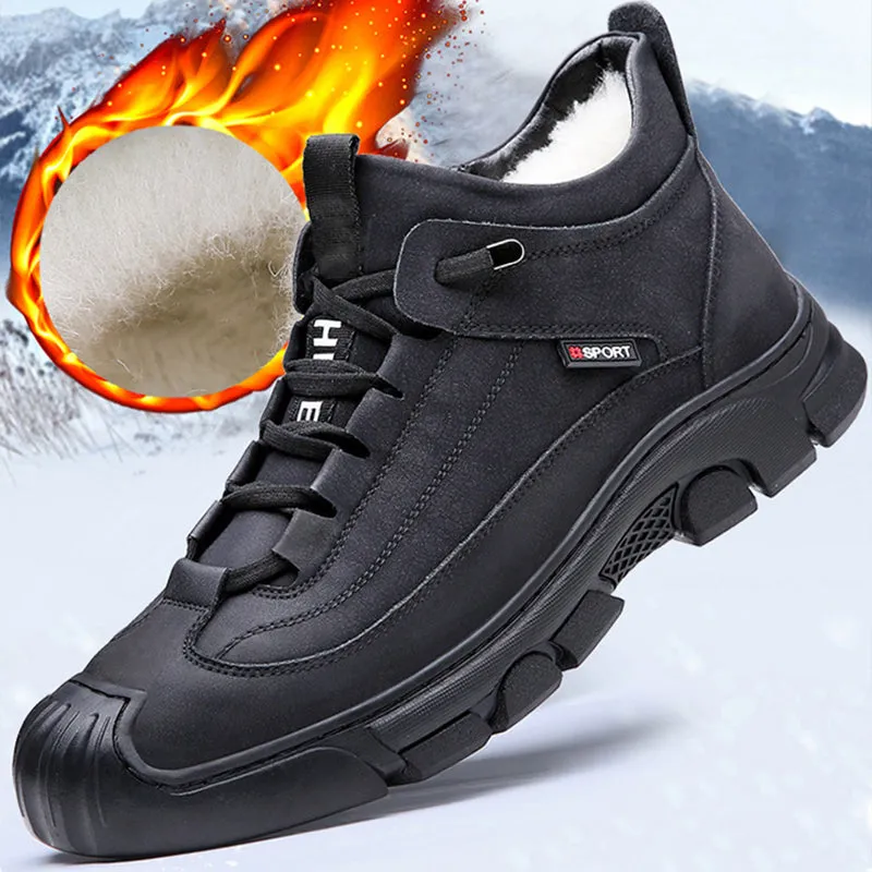 🔥Last Day Sale 50% OFF🎁Men's Faux Wool Lining Leather Sneaker
