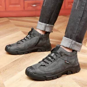 🔥Last Day Sale 50% OFF🎁Men's Faux Wool Lining Leather Sneaker