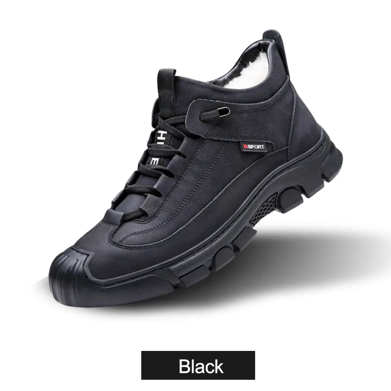 🔥Last Day Sale 50% OFF🎁Men's Faux Wool Lining Leather Sneaker