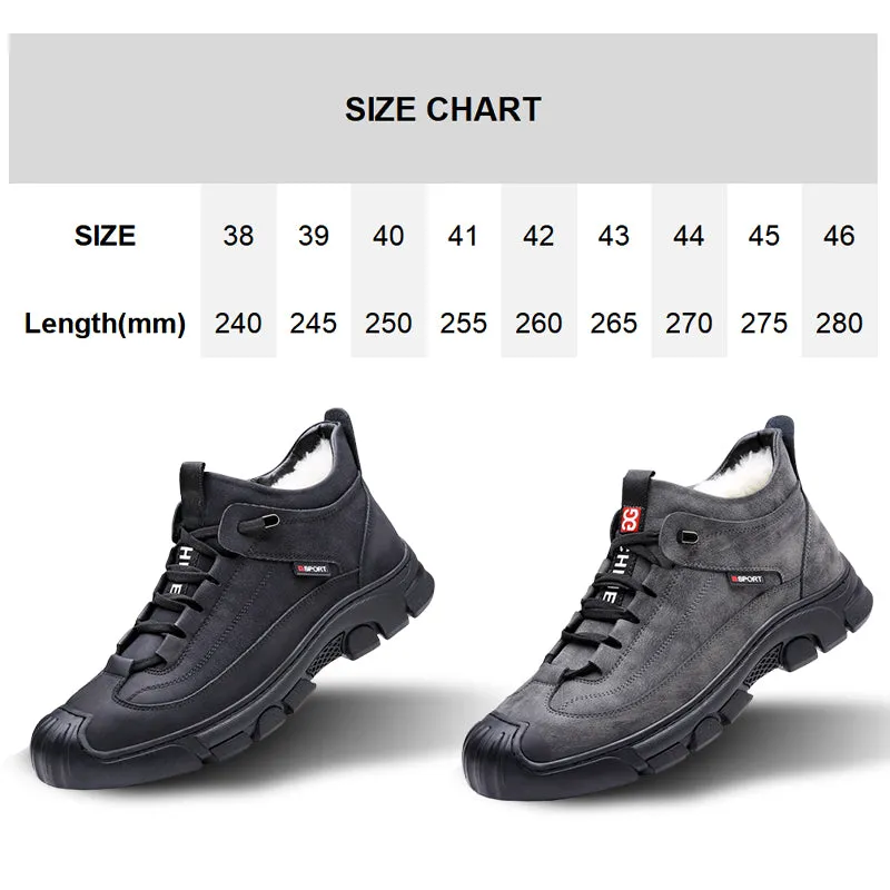 🔥Last Day Sale 50% OFF🎁Men's Faux Wool Lining Leather Sneaker