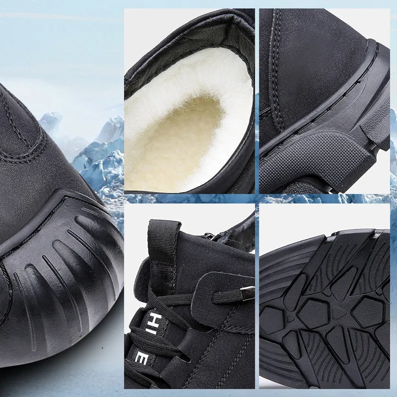 🔥Last Day Sale 50% OFF🎁Men's Faux Wool Lining Leather Sneaker