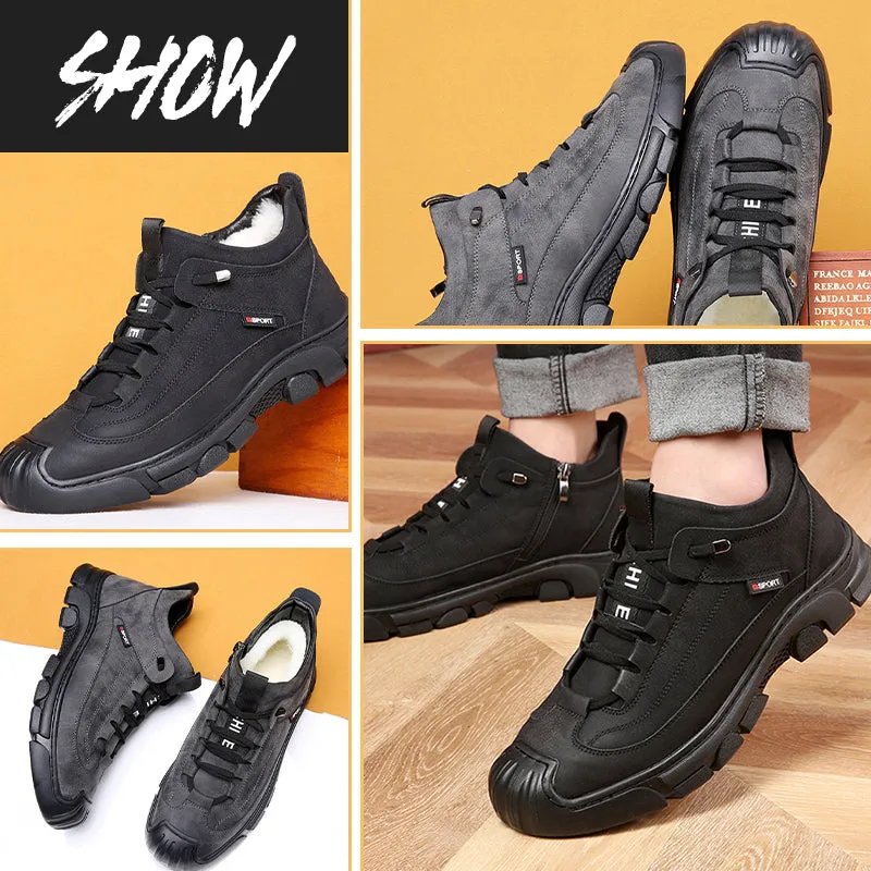 🔥Last Day Sale 50% OFF🎁Men's Faux Wool Lining Leather Sneaker