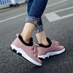 Leather Letter Print Platform Chunky Sneaker