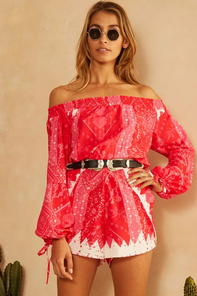 Leave Me Be Romper Hot Pink