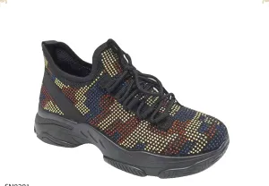 Leopard rhinestone tennis shoes ￼