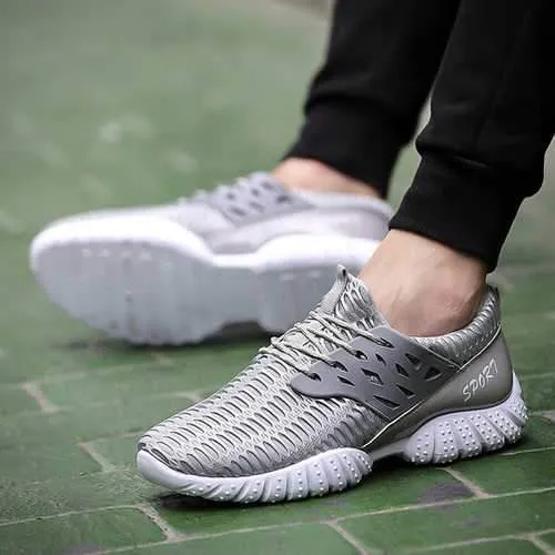 Men Athletic Sneakers Lace Up Breathable Running  Walking  Sport Shoes