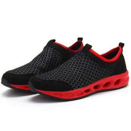 Men Casual Outdoor Breathable Mesh Sport Shoes Soft Sole Walking Athletic Shoes