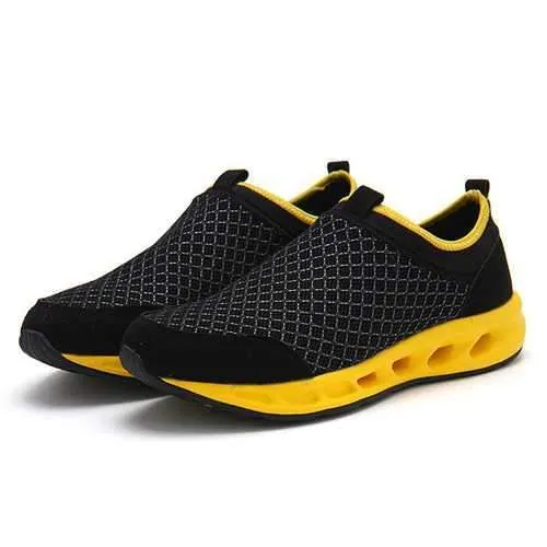 Men Casual Outdoor Breathable Mesh Sport Shoes Soft Sole Walking Athletic Shoes
