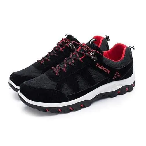 Men Casual Outdoor Sport Shoes Running Mesh Breathable Flat Lace Up Athletic Shoes