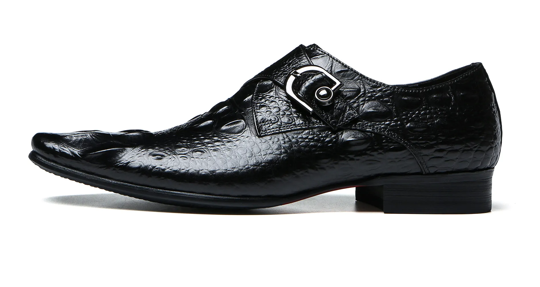 Men's Alligator Buckle Leather Loafers