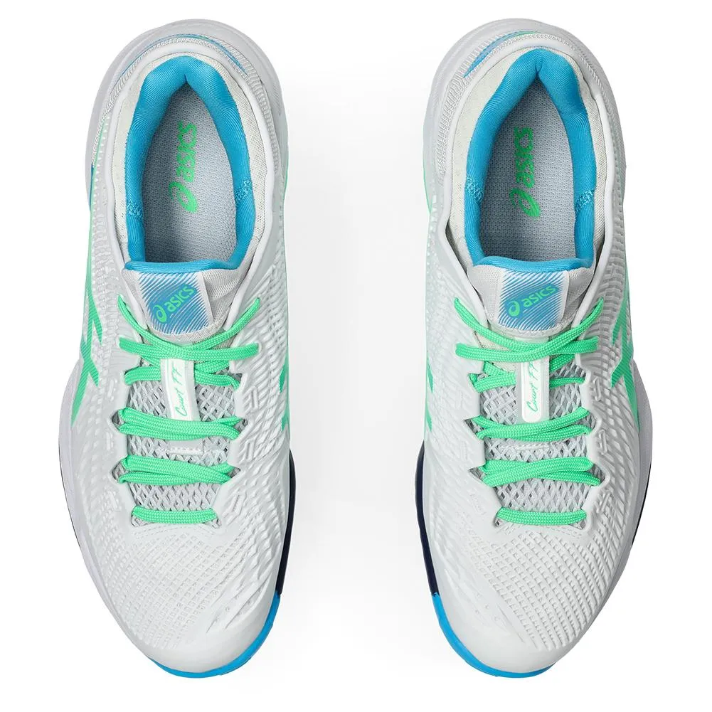 Mens Court FF 3 Tennis Shoes White and New Leaf