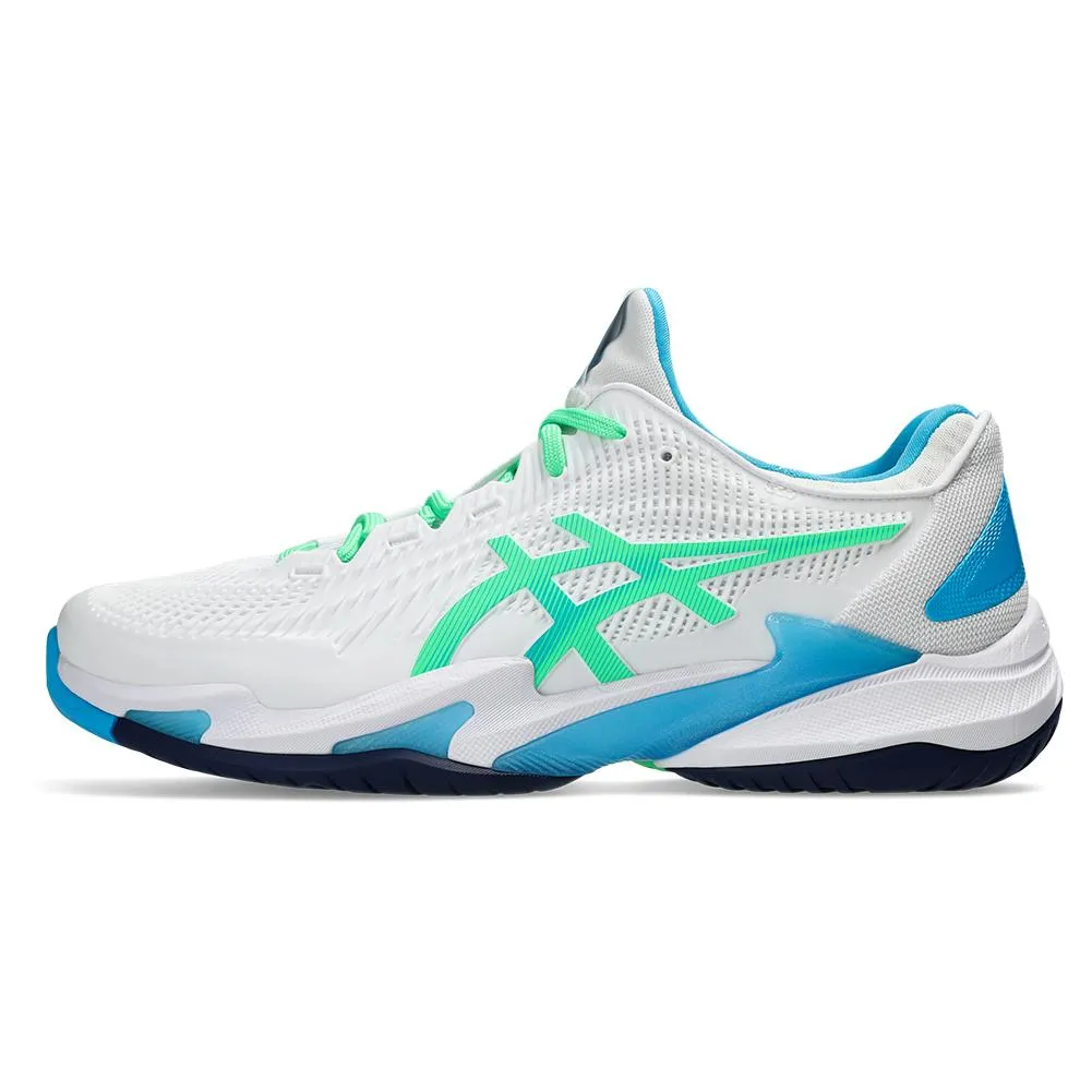 Mens Court FF 3 Tennis Shoes White and New Leaf