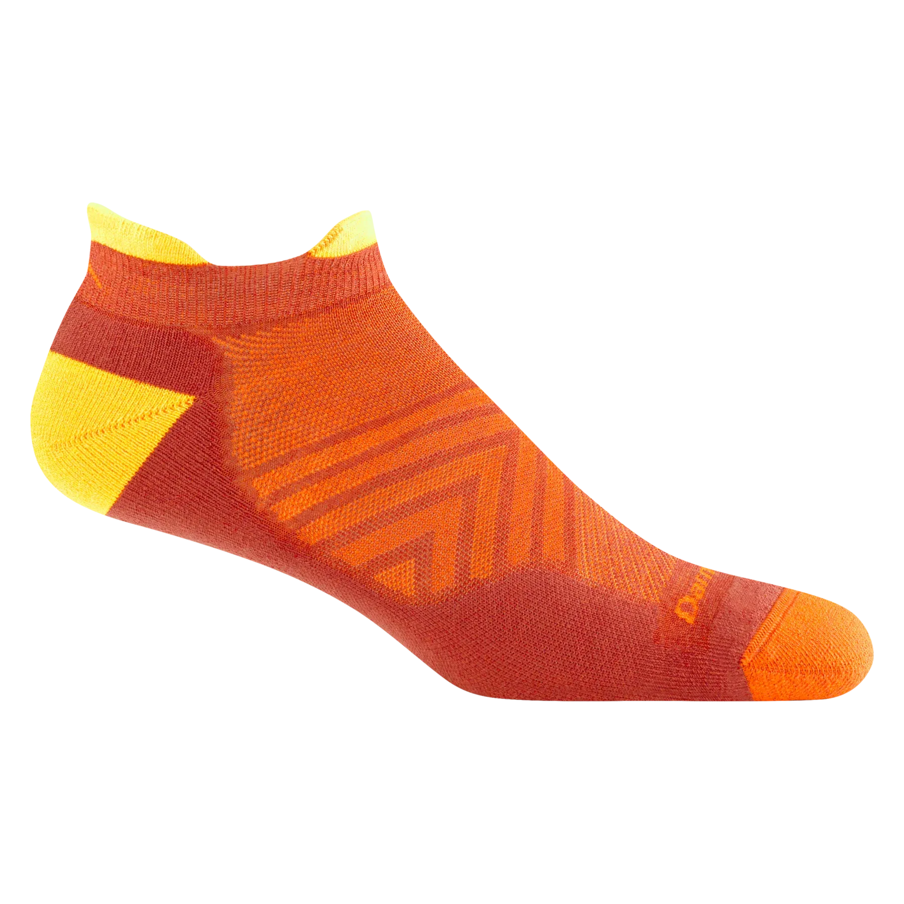 Men's Darn Tough Run No Show Tab Ultra Lightweight Running Sock Color: Lava