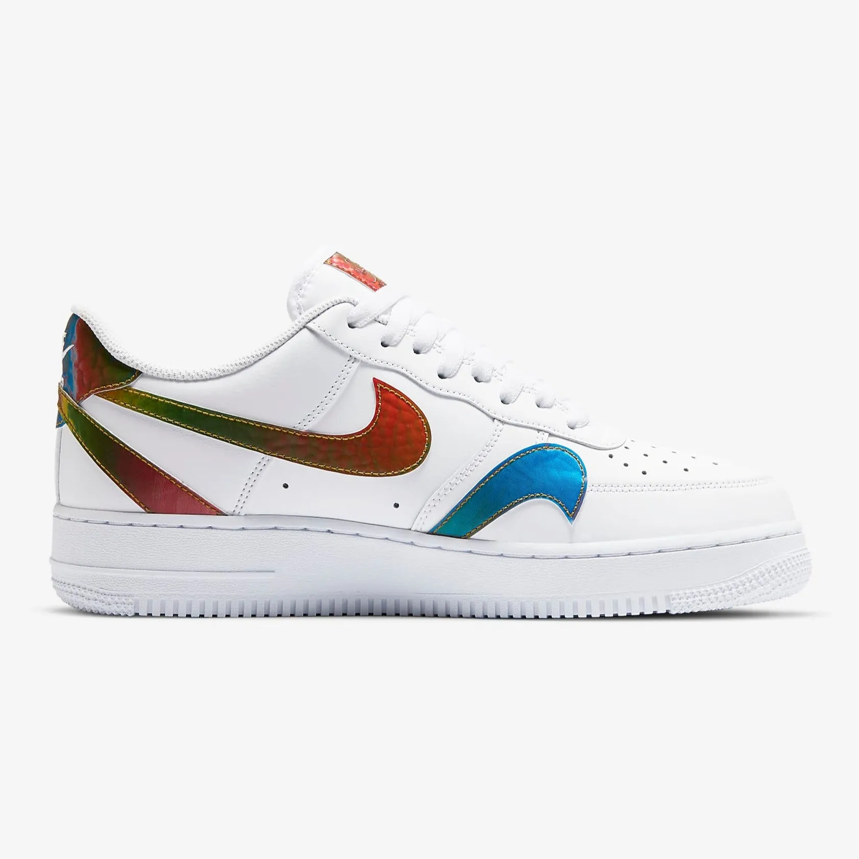 Men's Nike Air Force 1 '07 LV8 "Misplaced Swoosh" (White/Multicolor)(CK7214-101)