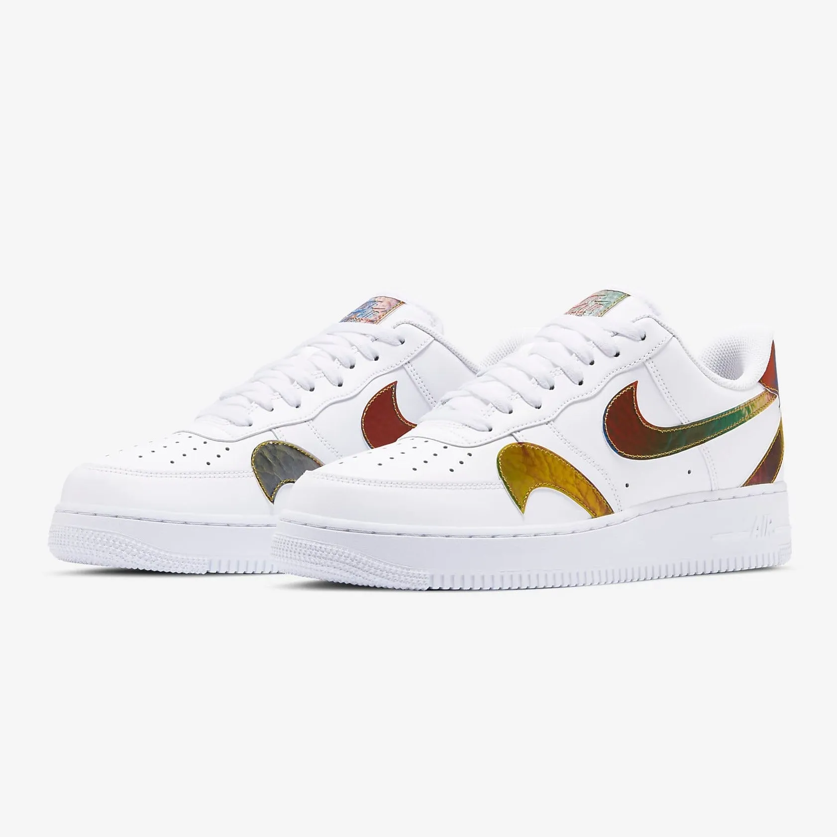 Men's Nike Air Force 1 '07 LV8 "Misplaced Swoosh" (White/Multicolor)(CK7214-101)
