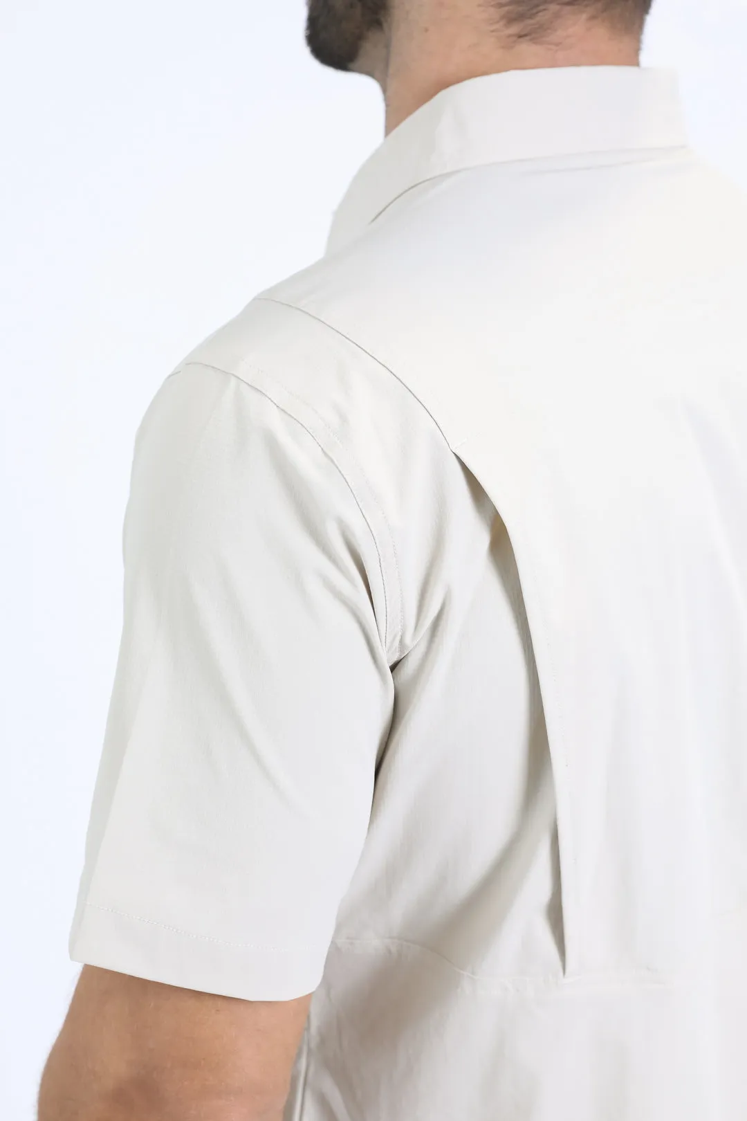 Mens Performance Classic Fit Short Sleeve Stone Shirt