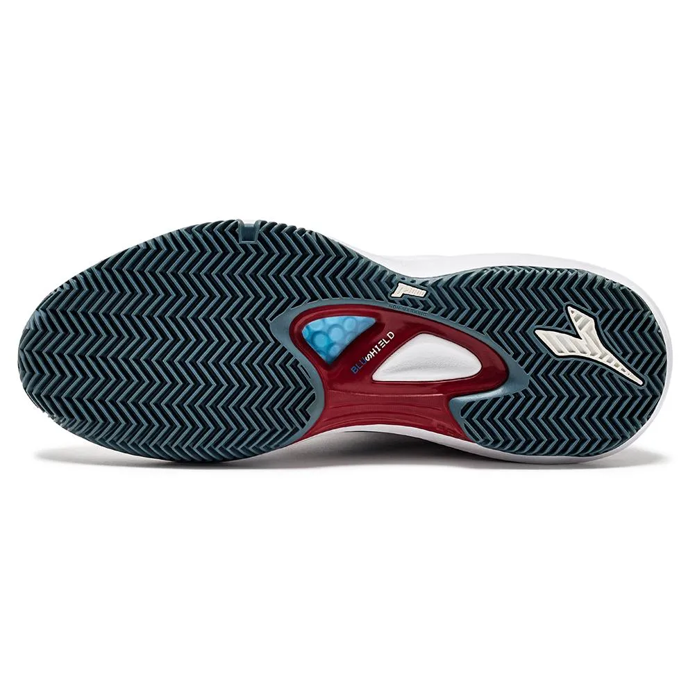 Men's Speed Blushield Fly 4 Clay Tennis Shoes White and Oceanview