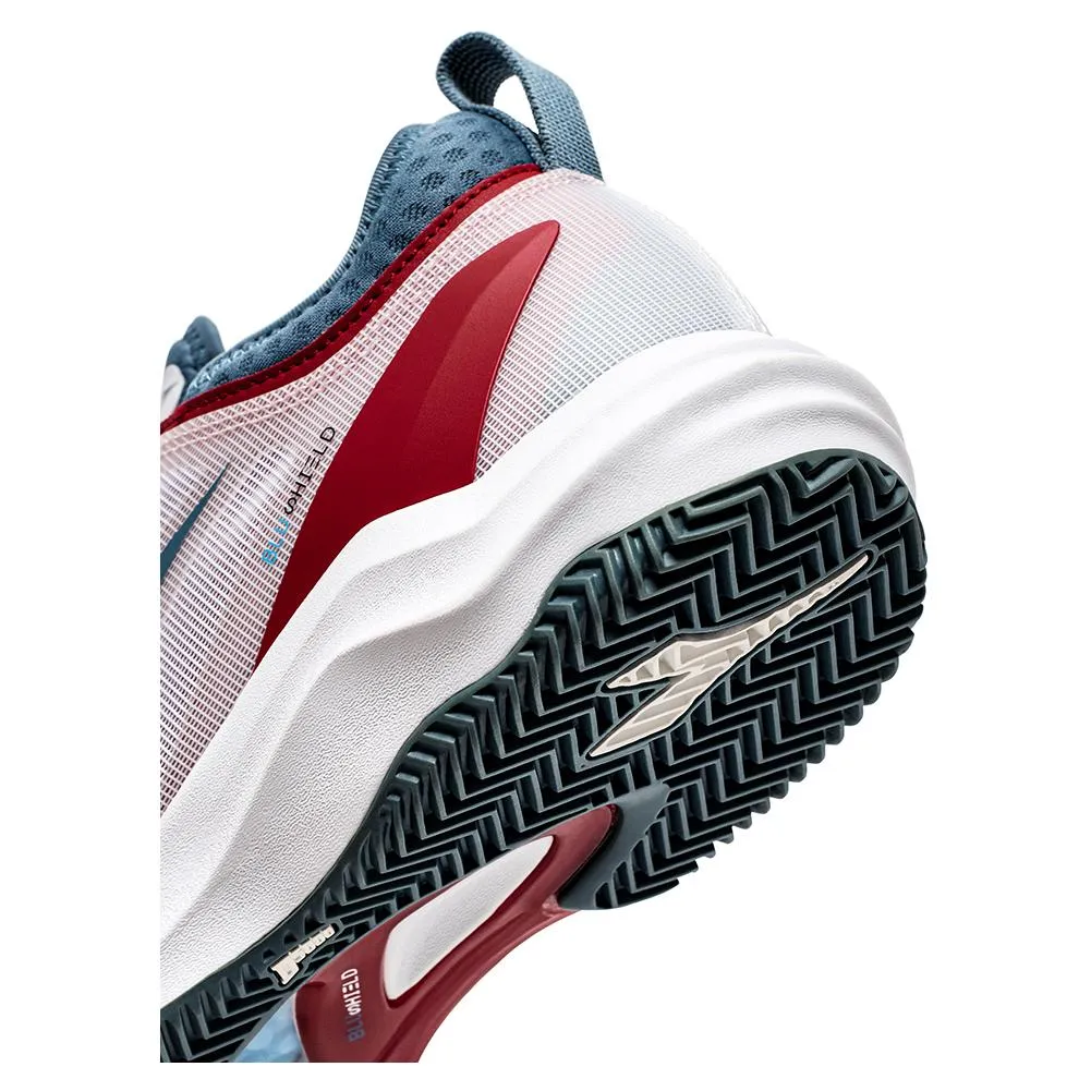 Men's Speed Blushield Fly 4 Clay Tennis Shoes White and Oceanview