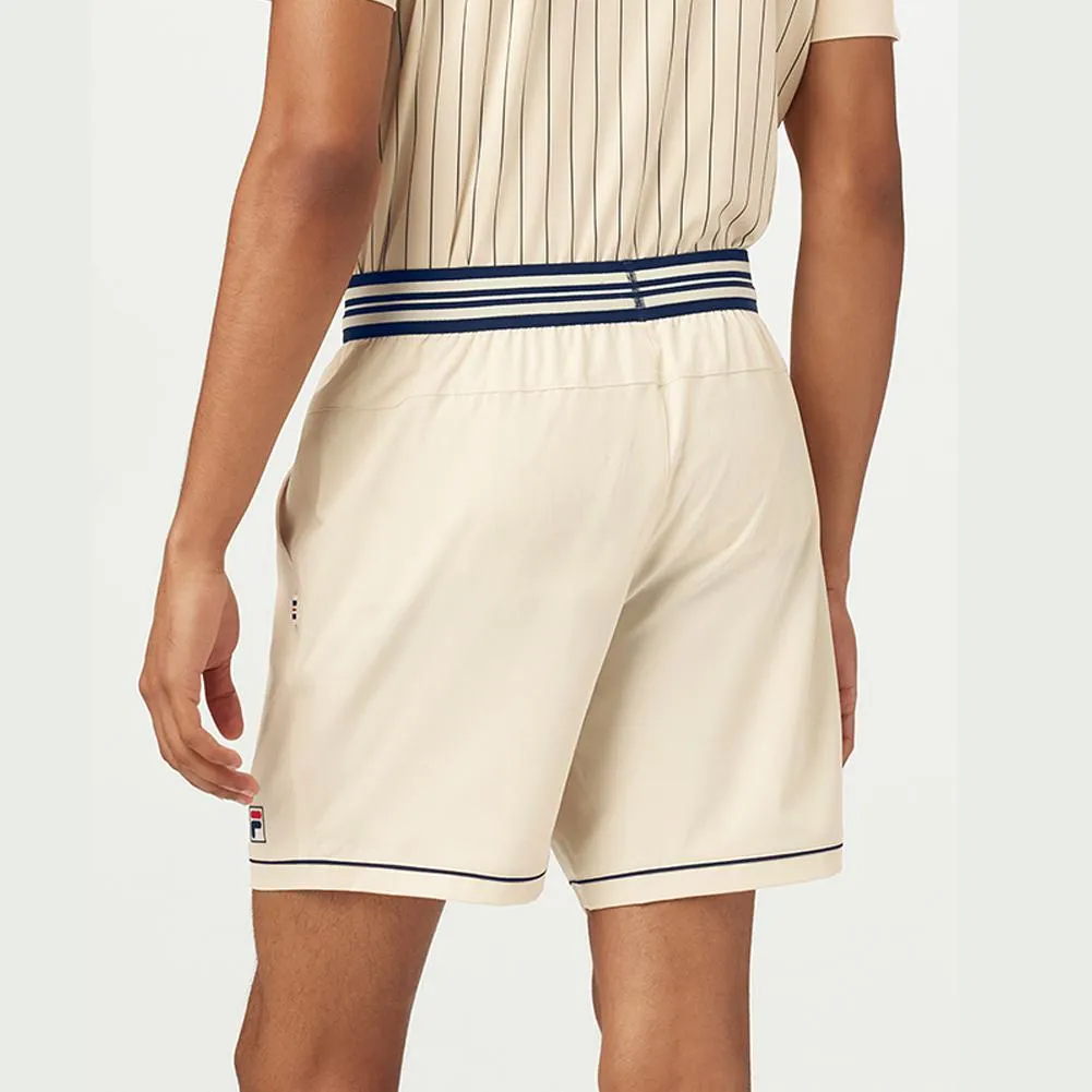Mens Woven Tennis Shorts Angora and FILA Navy