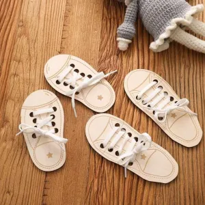 Montessori Wooden Shoelace Toy