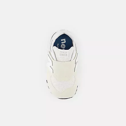 NEW BALANCE KID'S 574 HOOK & LOOP CREAM/GREY RUNNING SHOES